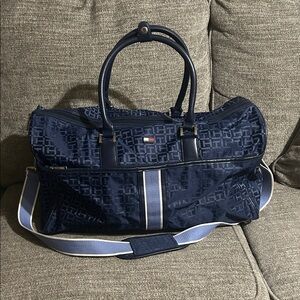 Tommy Hilfiger Blue Patterned Duffel Bag